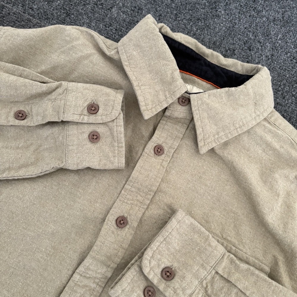 The Normal Brand Men's Size Medium Khaki Long Sleeve Button-Up Shirt